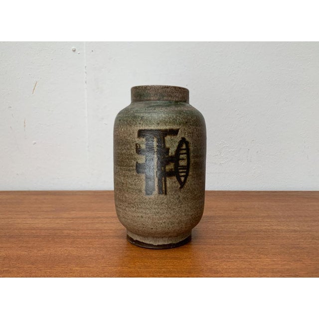Brown Mid-Century German Studio Pottery Vase by Karl Jüttner, Saalfeld, 1960s For Sale - Image 8 of 18