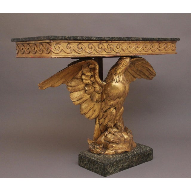 1920s Antique Early 20th Century Gilt and Marble Top Console Table, 1920s For Sale - Image 5 of 15