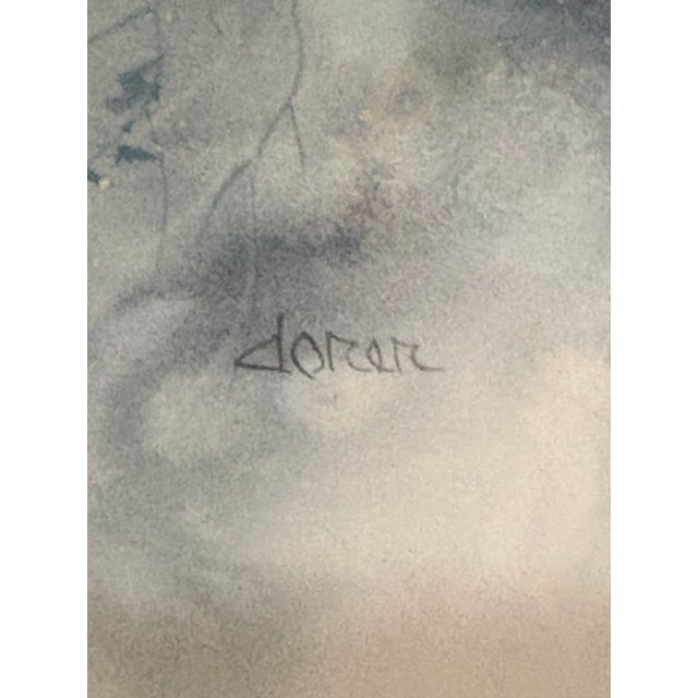 Abstract 1990s Jan Dorer Signed Original Watercolor Abstract Landscape, Framed For Sale - Image 3 of 13
