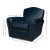 Blue Leather Club Chair For Sale - Image 9 of 10
