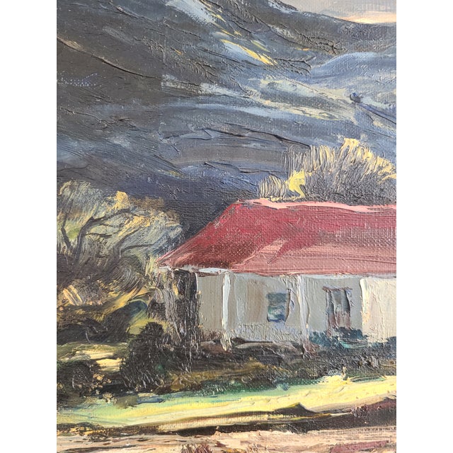Impressionist Joshua Meador Vintage Oil Painting Plein Air Rural California Landscape For Sale - Image 3 of 18