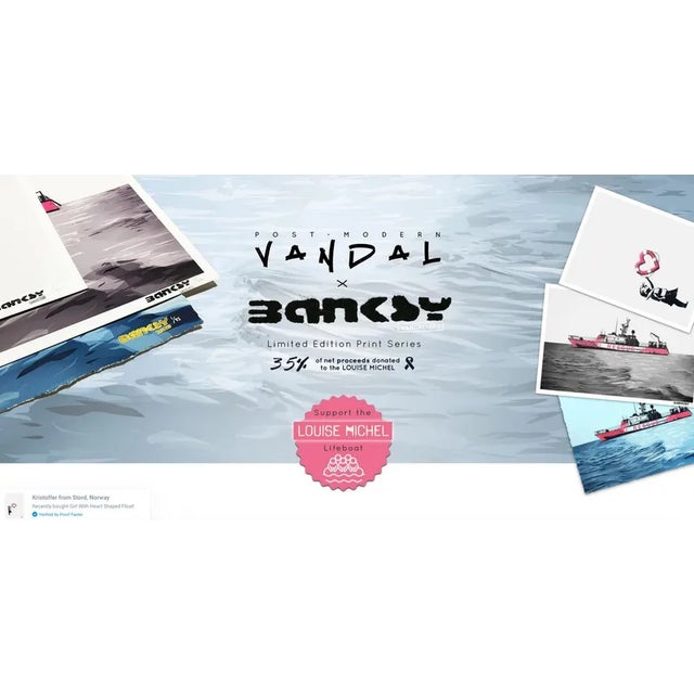 Banksy x Post Modern Vandal Girl with Heart Shaped Float, 2021 Print on museum quality Hahnemühle fine art paper - 308gsm...