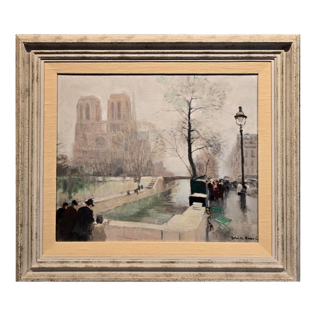 Jules René Hervé - 1930s View of Notre Dame - Oil Painting For Sale
