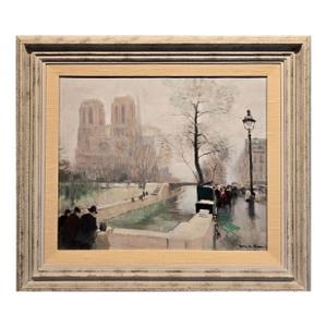 Jules René Hervé - 1930s View of Notre Dame - Oil Painting