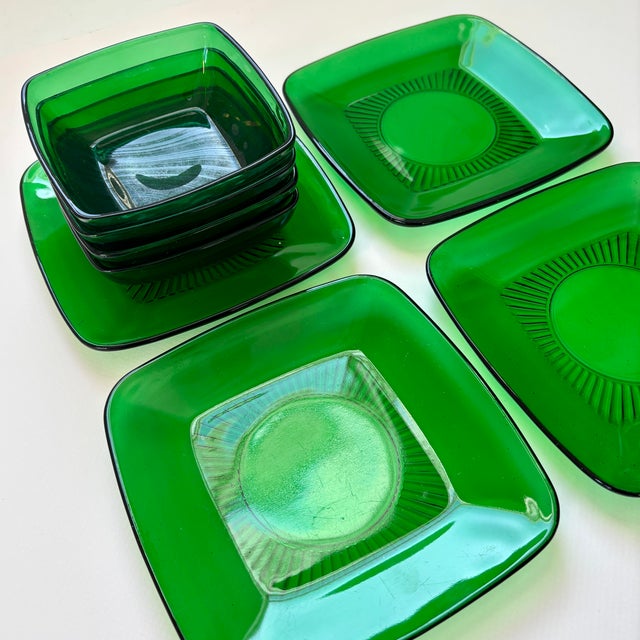 Mid-Century Modern Mid Century Modern Depression Glass Plates & Bowls by Anchor Hocking- 8 Pieces For Sale - Image 3 of 8