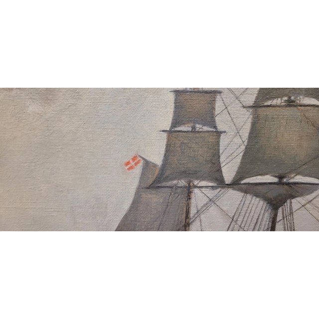 Wood Antique 19th Century Danish Ship Painting For Sale - Image 7 of 12