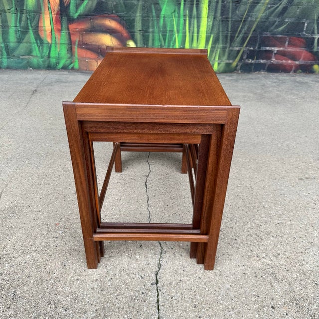 Mid 20th Century Danish Teak Nesting Side Tables For Sale In Cleveland - Image 6 of 12