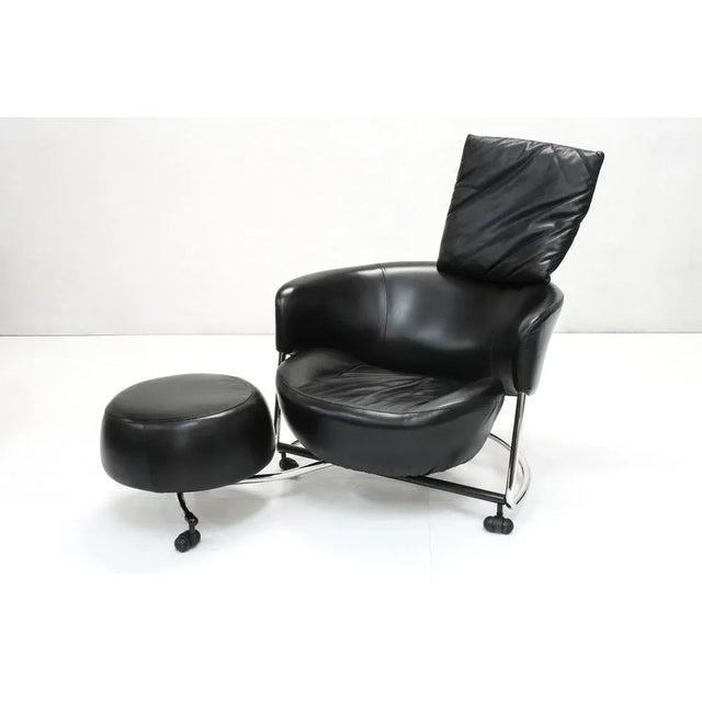 Postmodern Adjustable Leather Girotonda Lounge Chair by Francesco Binfaré for Cassina, 1990s For Sale - Image 3 of 14