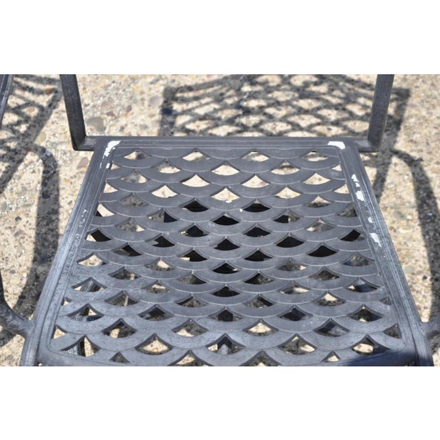 Late 20th Century Mediterranean Style Aluminum Swivel and Tilt Black Tuscan Garden Patio Chairs For Sale - Image 5 of 10