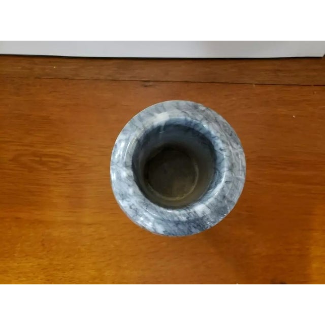 1970s Grey/White Marble Footed Baluster Vase For Sale - Image 5 of 5
