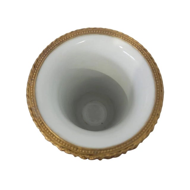 19th C. French Imari Porcelain Vase W/ Cast Brass Gallery and Base on Lion Paw Feet For Sale - Image 4 of 10