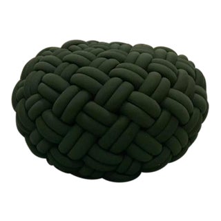 Green Braided Ottoman Pouf For Sale