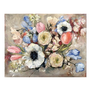 Fair Maiden by Leigh Ann Van Fossan | Oil and Charcoal on Canvas Floral Still Life For Sale