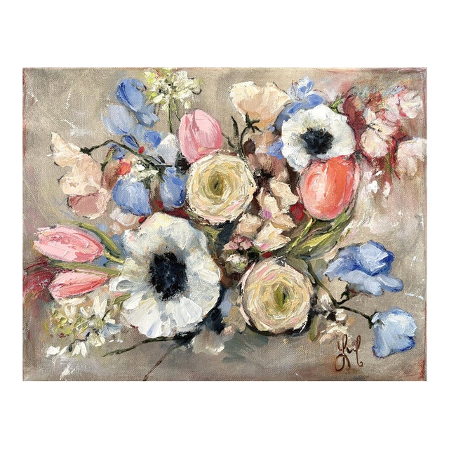 Fair Maiden by Leigh Ann Van Fossan | Oil and Charcoal on Canvas Floral Still Life For Sale