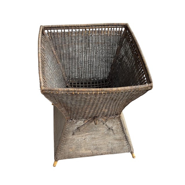 Vintage Ifugao Woven Rattan and Bamboo Potato Carrying Basket From the Philippines For Sale - Image 4 of 11
