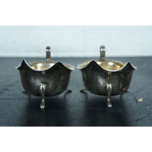 1930s Antique 1936 Edward Viner Sterling Silver Gravy Sauce Boats & Ladles Box Set- 4 Pieces For Sale - Image 5 of 12