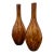 Vintage Murano Style Amber Art Glass Bottleneck Vase - Pair For Sale