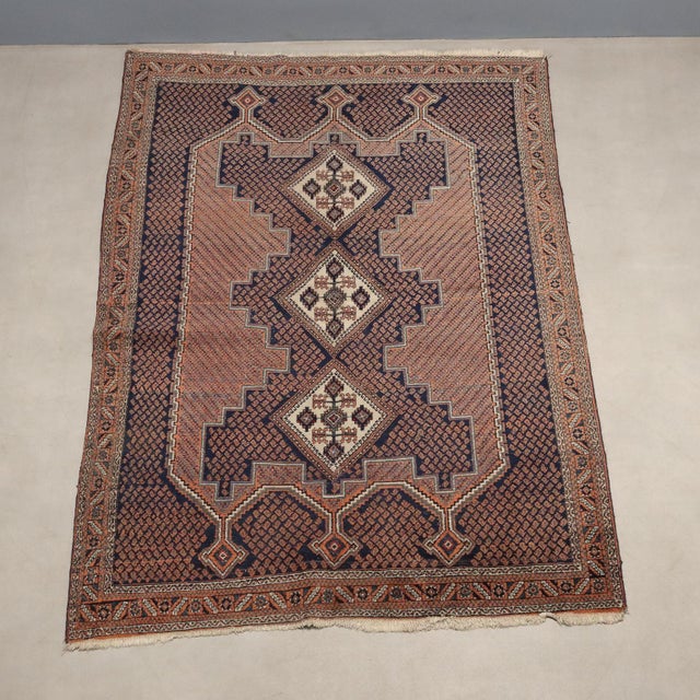 Middle Eastern Afshar Rug in Wool For Sale - Image 3 of 9