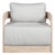 Paradiso Outdoor Teak Natural Look Swivel Chair - Light Grey Fabric For Sale