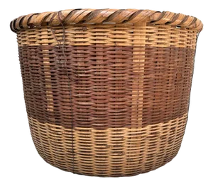 Traditional Japanese Okimono Kago (Storage Basket) Bamboo Basket, Shōwa Era., 1950s