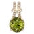 2.1ct Peridot Pendant with Earth Mined Diamonds in Solid 14K Yellow Gold Round 8mm For Sale