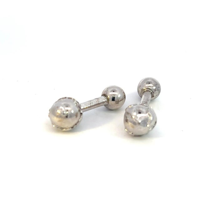 Contemporary 1990s Tiffany & Co Estate Globe Cufflinks Sterling Silver, 2 Pieces For Sale - Image 3 of 7