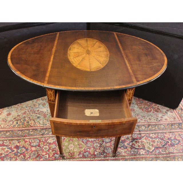 Circa 1790 Sheraton Taste Oval Pembroke Table by George Simson, London For Sale - Image 4 of 8