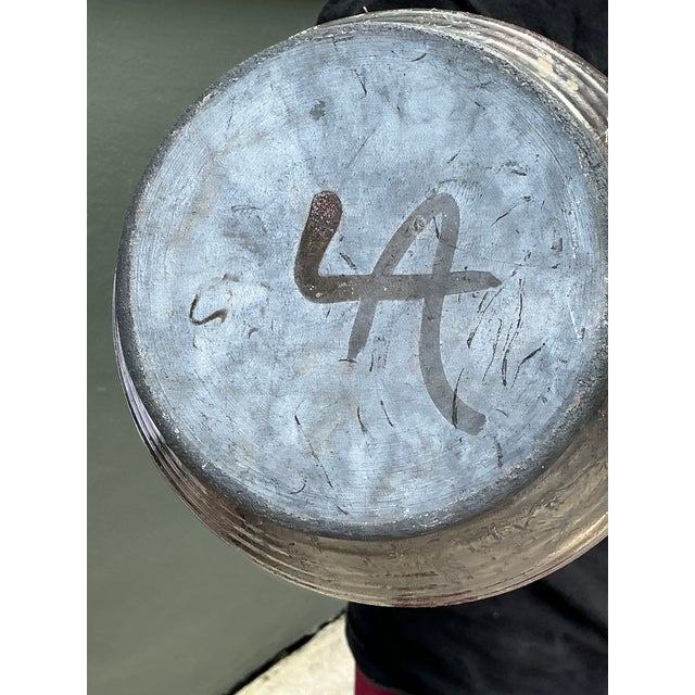 Vintage Original Rippled Studio Pottery Vase For Sale In West Palm - Image 6 of 12