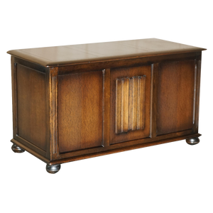 English Jacobean Style Oak Linen Trunk or Chest