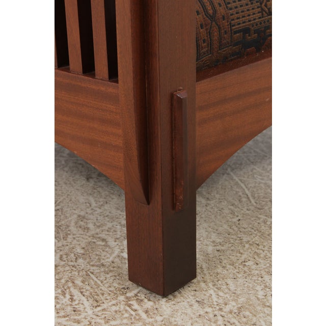 Mission Style Solid Mahogany Cube Arm Chair For Sale - Image 13 of 13