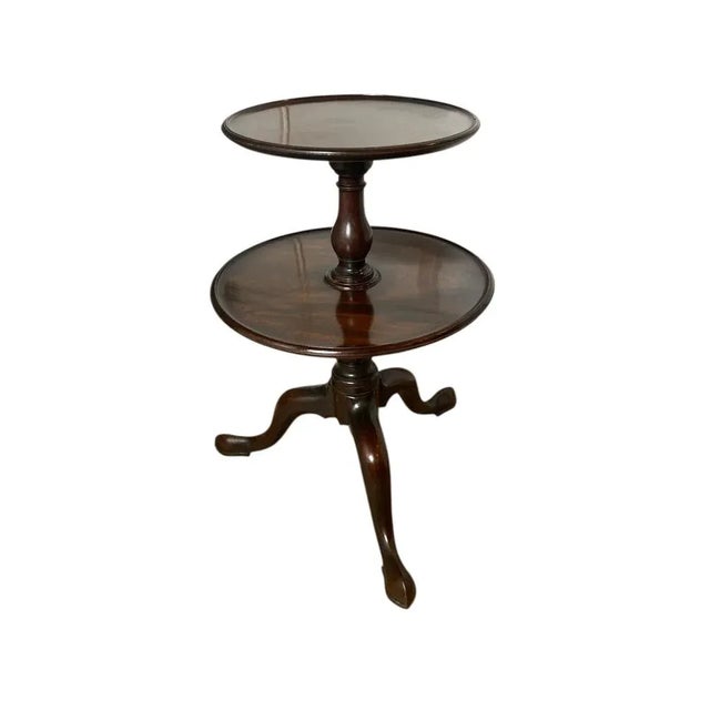 Brown Mahogany 2-Tier Dumb Waiter, 1780s For Sale - Image 8 of 8