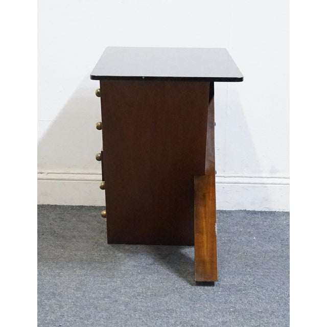 Rare Hickory White Burled Walnut Contemporary Modern / Art Deco 30" X-Frame Nightstand / Accent Table For Sale - Image 10 of 12