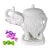 Vintage Andrea by Sadek White Porcelain Elephant Candy Dish | Elephant Lidded Trinket Box | Made in Japan | Foil Sticker For Sale