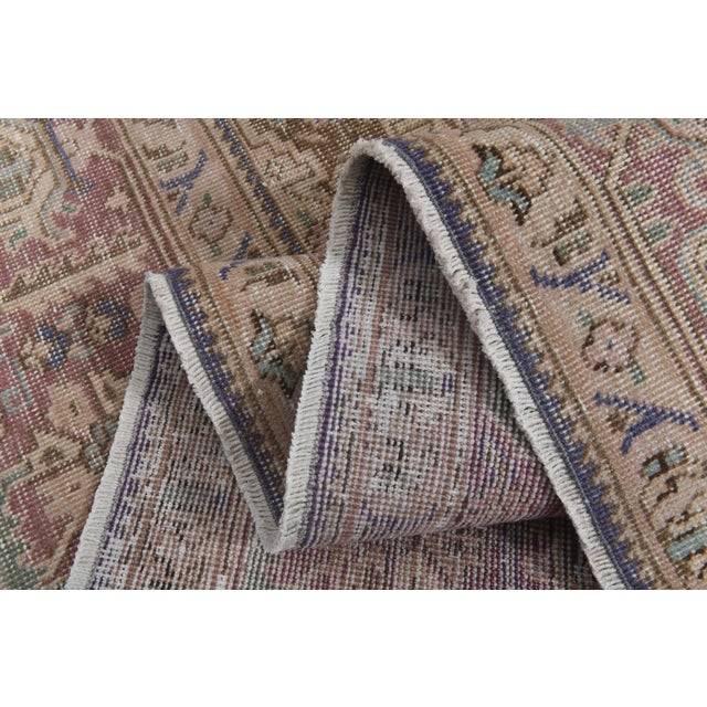 1970s 1970s Vintage Persian Handmade Wool Cotton Orange Area Rug For Sale - Image 5 of 11