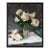 Contemporary Roses on Grey by Jon Doran | Oil on Panel White Roses in Glass Still Life For Sale