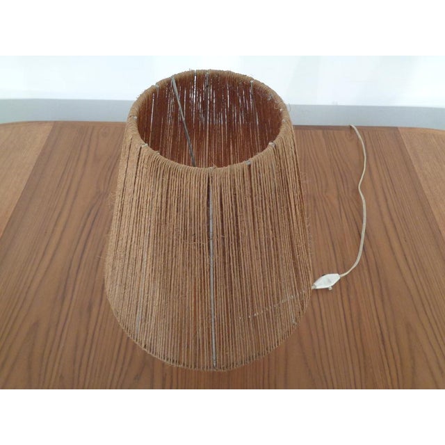Brown Mid-Century Teak and Sisal Table Lamp, Denmark, 1950s For Sale - Image 8 of 12