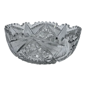 Antique Bergen Crystal Hand Cut Bowl American Brilliant Period Early 20th Century