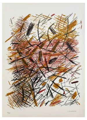 Jacques Germain, Abstract Composition IV, Original Hand-Signed Lithograph, 1969
