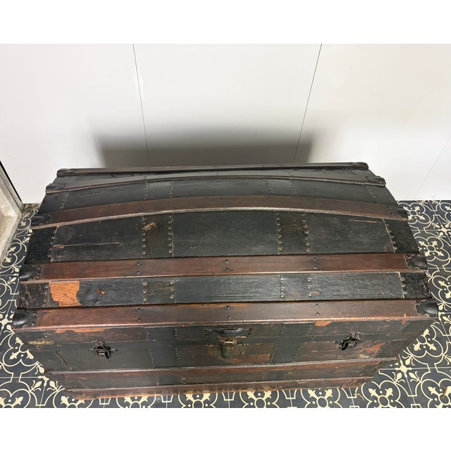 Antique Victorian Barrel Dome Trunk, 19th Century For Sale - Image 10 of 15