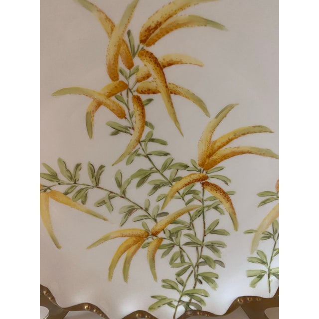 Limoges, France Antique Limoges France Hand Painted Signed Henriot Wheat With Gold Gilt Plate For Sale - Image 4 of 8