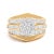 14K Yellow Gold 2-1/3 Cttw Diamond Cluster Channel Set Chevron Shaped Engagement Ring (H-I Color, SI1-SI2 Clarity) - Ring Size 8 For Sale