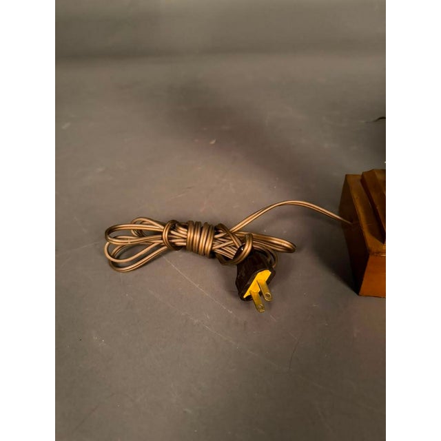 Copper Early 20th Century French Pineapple Motif Table Lamp in Wood, Brass & Steel, Circa 1920 For Sale - Image 8 of 11
