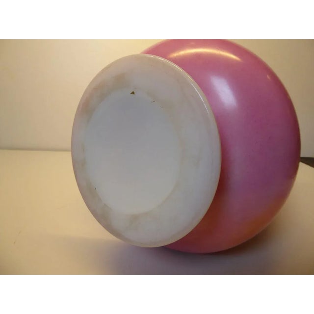 Large Antique Hand-Painted Opaline Glass Vase For Sale - Image 4 of 7