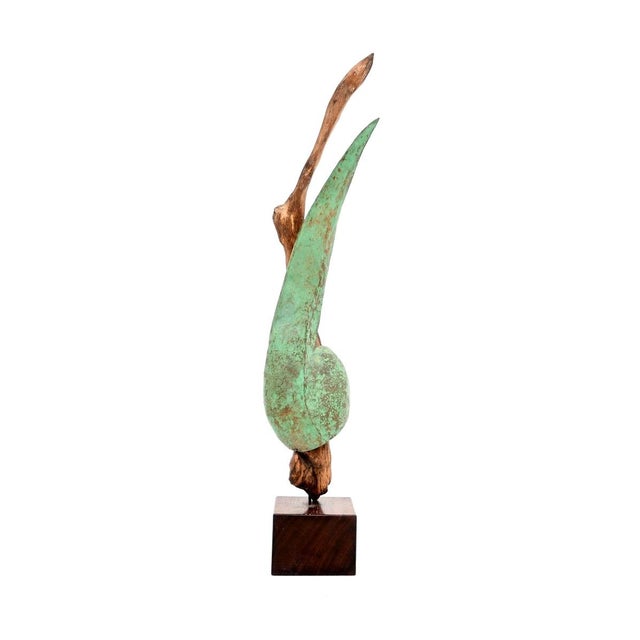Brown Vintage Bronze and Driftwood Sculpture by A. Altmann For Sale - Image 8 of 8