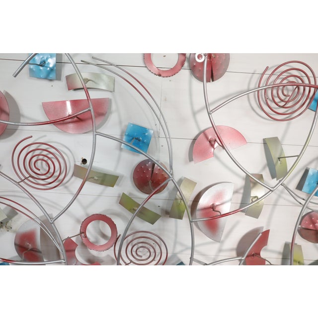 Vintage Curtis Jere Style Circular Rings Sculpture Wall Hanging Brass Copper Metal Mid Century Modern Retro Style Artisan House Brutalist For Sale - Image 10 of 10