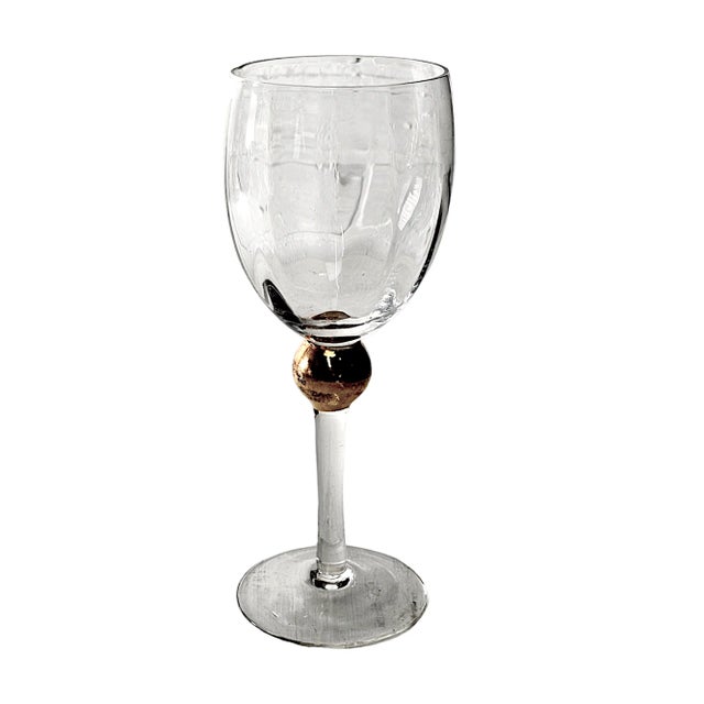 Late 20th Century Gibson Golden Solitaire Water Goblet/Wine Glass 24k For Sale - Image 5 of 9