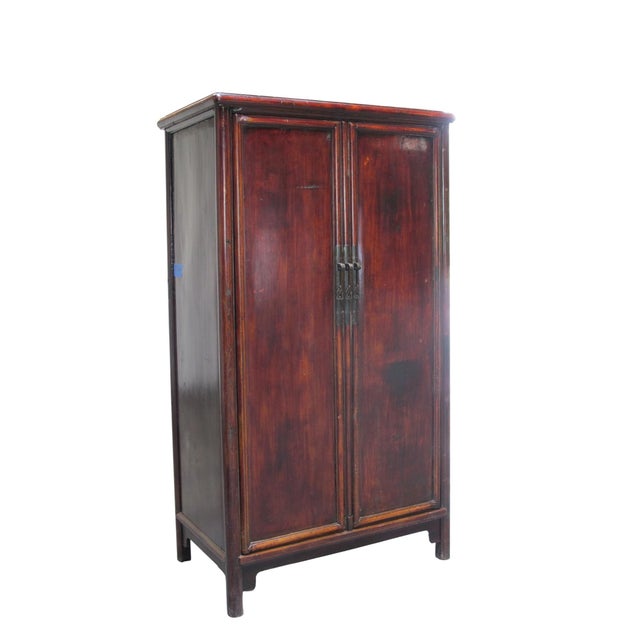 Classic Square-Corner Catalpa Armoire For Sale - Image 4 of 9