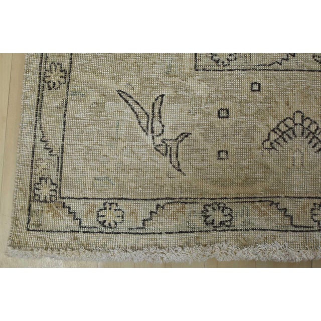 Tabriz Rug 9’7” X 13’1” Beige Wool Vintage Distressed Hand-Knotted Carpet For Sale - Image 12 of 15