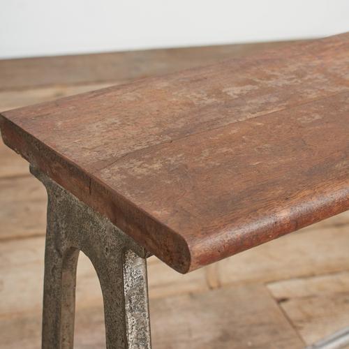 1950s Antique School Locker Room Storage Bench, 1950s For Sale - Image 5 of 9