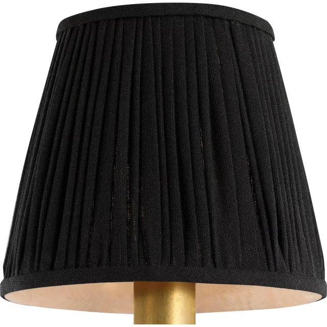 Traditional Visual Comfort Signature 6" Pleated Black Linen Shade For Sale - Image 3 of 3